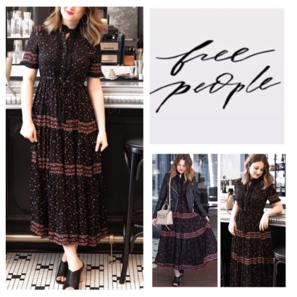 Free People Rare Feeling Ditsy Print Maxi. NWT.